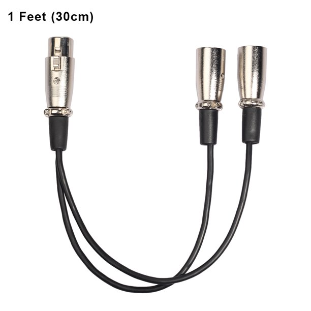 XLR Splitter Cable, 3 Pin XLR Female to Dual XLR Male Patch Y Cable