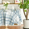 thumbnail image 3 of Summer Tablecloth 70×70 Inch Round, Buffalo Plaid Blue White Washable Seasonal Table Cover for Party Picnic Dinner Decor, 3 of 6