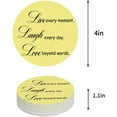 thumbnail image 1 of FMSHPON Inspirational Quotes Motivational Words Yellow Set of 6 Round Coaster for Drinks, Absorbent Ceramic Stone Coasters Cup Mat with Cork Base for Home Kitchen Room Coffee Table Bar Decor, 1 of 6