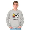 thumbnail image 4 of Burnt Burger BBQ Fire Funny Grilling Men's Crewneck Sweatshirt Brisco Brands S, 4 of 6