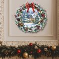 thumbnail image 3 of Christmas Garland, Holiday Wall Stickers, Christmas Wreath Snow House Decorative Glass Window Stickers for Living Room, Multicolor PVC Holiday Scene Decals, 30x29cm Easy Apply and Remove, 3 of 7