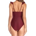 thumbnail image 3 of OUSITAID Swimsuit Women One Piece Bathing Suit For Women Plus Size Swimsuit For Women Print Monokini Tummy Control Swimwear Ruffled Lace Up Deep V Neck High Waisted Bathing Suits, 3 of 8