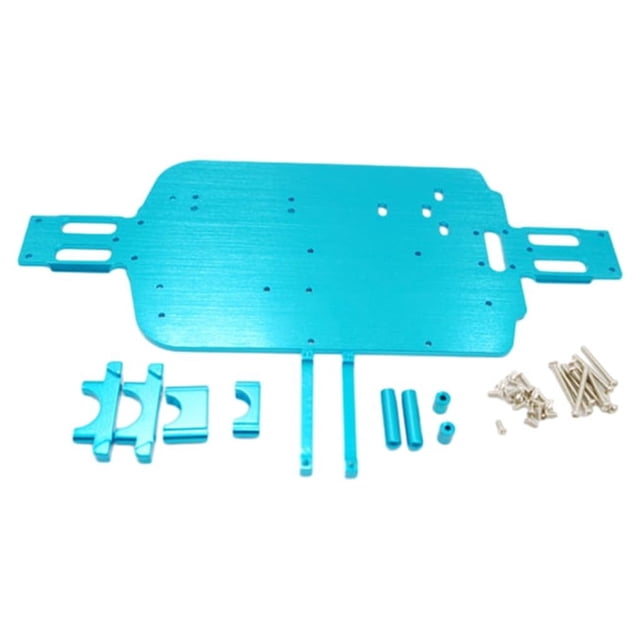 Bewildely RCGOFFLOW 1 Uds chasis confiable de aleación de aluminio para 1/18 Rc chasis Wltoys A959 A979 A969 959B 969B 979B RC pieza de coche Kits de construcción modelo Azul