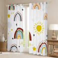 thumbnail image 2 of Homewish Cartoon Rainbow Sun Curtains Pack of 2 (42x84 Each),Cute Stars Print Curtains Blackout,White Red Yellow Bedroom Curtains For Teens,Breathable Home Decor, 2 of 6