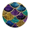 thumbnail image 2 of PIKWEEK Round Vinyl Fitted Tablecloth with Flannel Backing Elastic Table Cloth Waterproof Oil-Proof Plastic Table Cover Glitter Mermaid Scales Round Tablecloth, 2 of 7