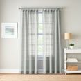 thumbnail image 3 of Mainstays Woven Stripe Sheer Tab Top Curtain, Single Panel, Silver, 50" W x 84" L, 3 of 7