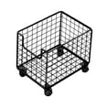 thumbnail image 2 of Cesta organizadora debajo del escritorio con ruedas, moderna y decorativa, para almacenamiento utilitario. Negro, 2 of 9