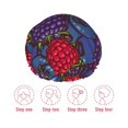 thumbnail image 5 of Kdxio Wild Berries Print Shower Cap for Women,Elastic and Reusable,Double Waterproof Layers Bathing Hat, 5 of 6