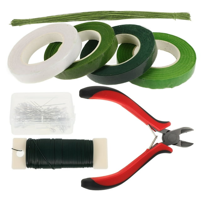 Kit de herramientas para arreglos florales, tallo de cinta floral, cintas florales con tallo, cuerda de alambre y cortador de alambre floral, floristería, creación de hermosos arreglos florales