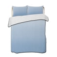 thumbnail image 2 of Blue Striped Twin Size Down Alternative Comforter, Lightweight Comforter Quilt Bedding Set with Pillow Shams Modern Minimalist Ombre Vertical Stripes All Seasons Bed Comforter Duvet Insert 68"x86", 2 of 7