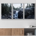 thumbnail image 2 of wall26 3 Panel Framed Canvass Wall Art - Landscape Waterfall in Rocky Mountain - Giclee Print Gallery Wrap Modern Home Art Ready to Hang - 16"x24"x3 White, 2 of 5