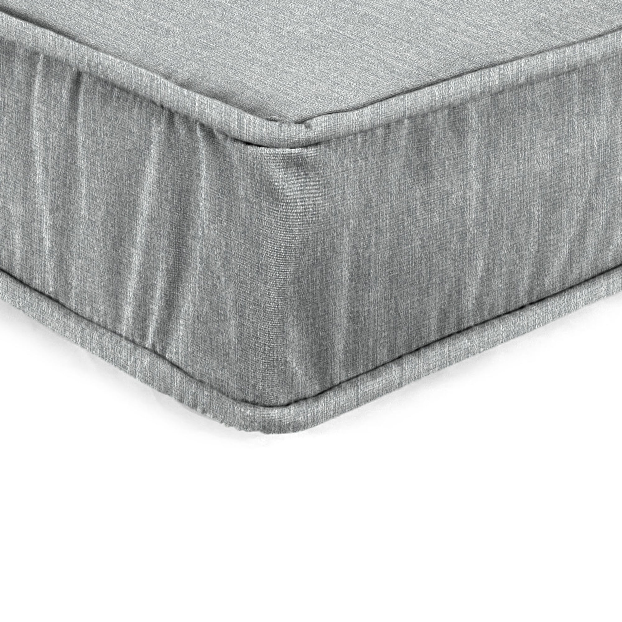 Jordan Manufacturing 22.5" x 22.5" Tahiti Gray Solid Square Outdoor Deep Seat Cushion with Ties and Welt
