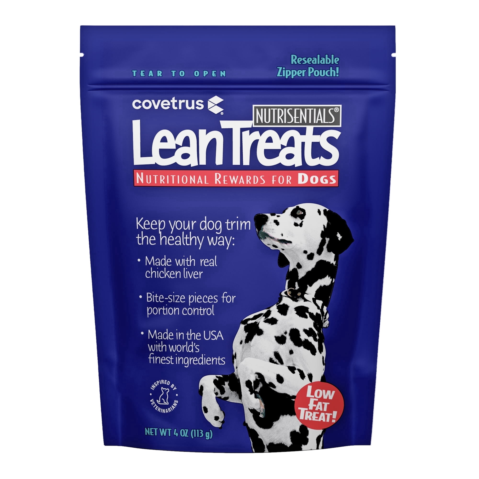 Covetrus Nutrisential Lean Treats for Dogs - Soft Dog Treats for Small, Medium & Large Dogs - Nutritional Low Fat Bite Size K9 Treats - Chicken Flavor - 1 Pack - 4oz