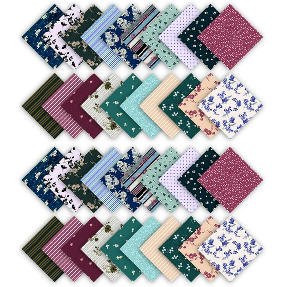 Soimoi Florals Print Precut 5-inch Cotton Fabric Quilting Squares Charm Pack DIY Patchwork Sewing Craft