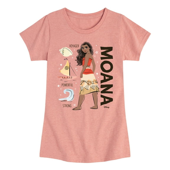 Disney - Moana Voyager Powerful Strong - Toddler & Youth Girls Short Sleeve Graphic T-Shirt