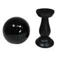 thumbnail image 3 of Wicca Occult Witchcraft Witch Black Crystal Glass Gazing Ball On Stand Decor, 3 of 10