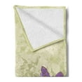 thumbnail image 2 of Floral Vintage Soft Flannel Fleece Throw Blanket, Romantic Feminine and Delicate Spring Flowers in Grunge Theme, Cozy Plush for Indoor and Outdoor Use, 50" x 60", Pale Khaki Multicolor, by Ambesonne, 2 of 5
