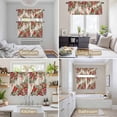 thumbnail image 6 of Cardinal Bird Kitchen Curtains Sets for Windows 36 Inch Length, Pine Cones Poinsettia Berry Floral Beige Rod Pocket Window Treatments Tier Curtains and Valances Set for Bedroom/Bathroom, 6 of 8