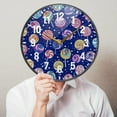 thumbnail image 6 of Yayeee Wall Clock Battery Operated 11.9" Silent Quartz Non-Ticking for Living Room Decor, Blue Colorful Candies, 6 of 8