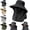 Black, variant on Upf 50+ Sun Protection Hat with Full Face & Neck Coverage,Flap Hats Armor Wear,UV Bucket Cover Shield Fishing Straw Mowing