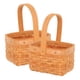 thumbnail image 1 of 2pcs mini canasta de flores tejidas de madera con mango para favores de fiesta de cumpleaños almacenamiento de dulces y decoración del hogar canasta de organizador de bambú pequeño para bodas, 1 of 6