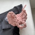 thumbnail image 4 of Bolso de hombro para mujer Cadena de perlas plisada con hilo bordado acolchado (rosa claro) Sywqhk Para Estrenar, 4 of 5