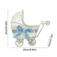 thumbnail image 3 of Wicker Stroller Basket, Imitation Wicker Baby Carriage Decor, Mini Stroller Candy Basket Rustic Rattan Party Wicker Basket with Wheel And Handle for Home Decoration, 3 of 6
