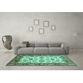 thumbnail image 3 of Ahgly Company Machine Washable Indoor Rectangle Abstract Turquoise Blue Modern Area Rugs, 2' x 3', 3 of 4