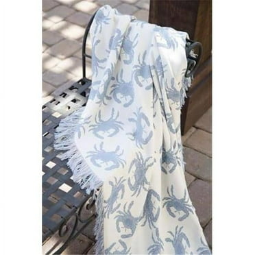 50 x 60 in. Blue Crabs Rayon Throw Blanket
