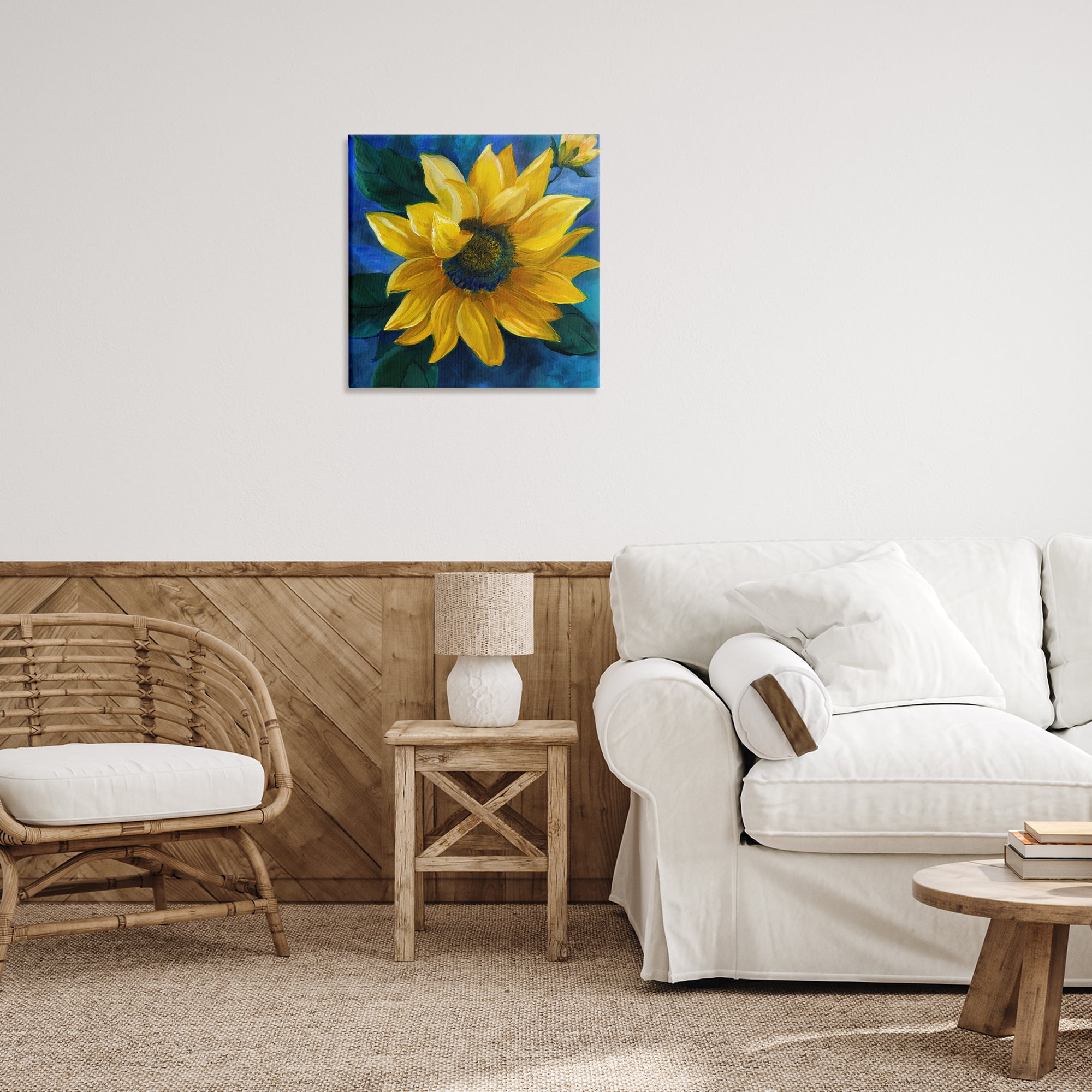 Stupell Industries Sunflower Curling Petals Plants & Flowers Painting Wrapped Canvas Art Print Wall Art, 24 x 24