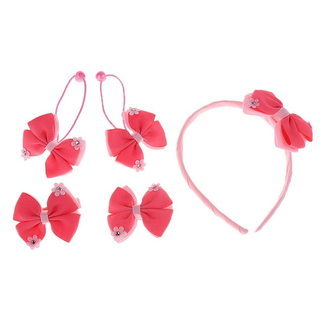 5piezas Diademas para Niñas Extensiones de Cabello Gomas de cabellero Pinzas para Bebés Uso Duradero Conjunto rosa Hugo Lazos del pelo de la muchacha de los niños