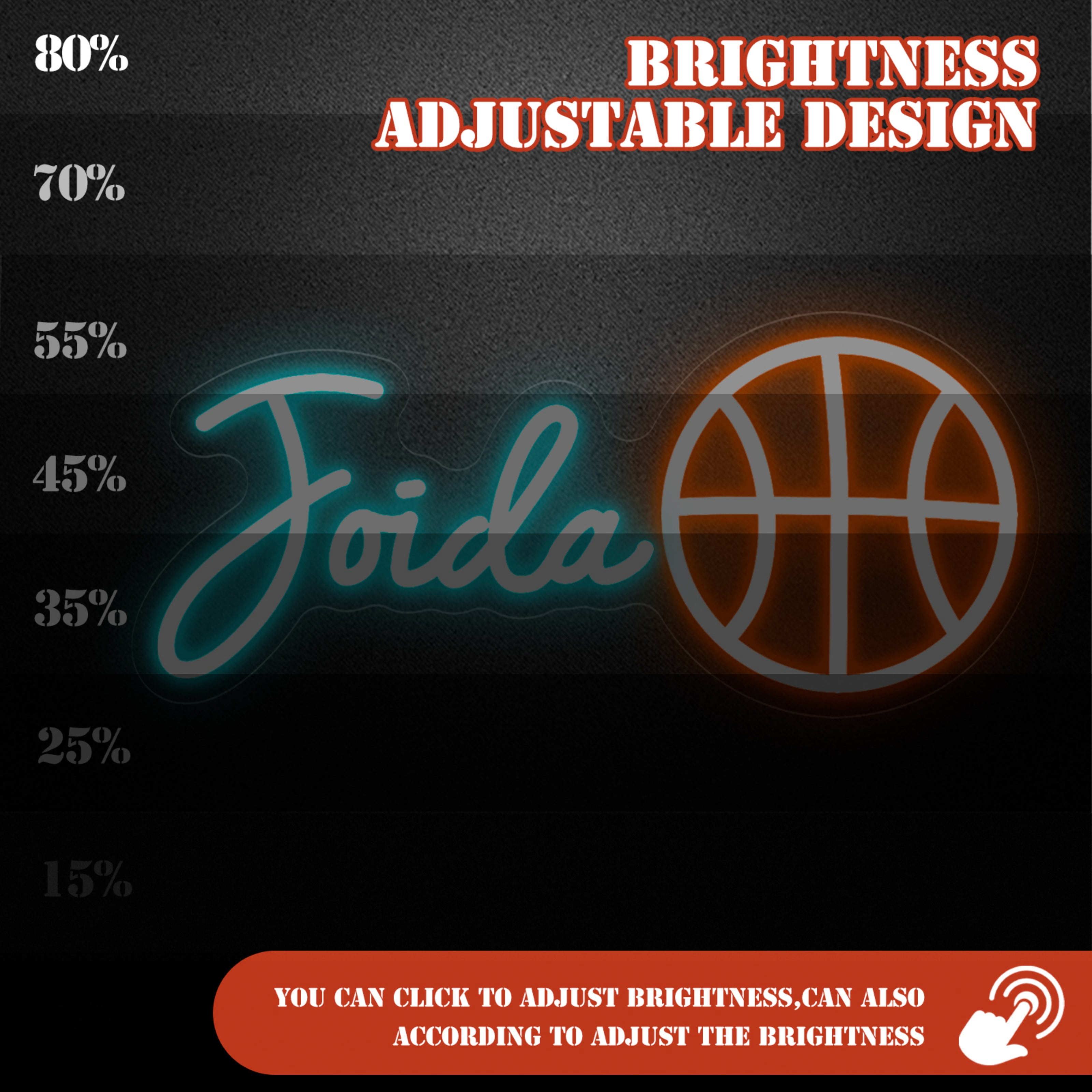 UPONRAY Single Line Custom Neon Signs with Basketball, Usb Powered with Adjustable Brightness Wall Decor for Gifts, Ice Blue, 16 inch