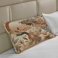thumbnail image 2 of Ambesonne Boho Knitted Quilt Pillowcover, Peachy Hues Nature Lady Botany, 36"x20", Slate Blue and Pale Rust, 2 of 2