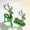 thumbnail image 4 of Christmas Figurines Indoor, 2-Piece Resin Deer Sculptures for Winter Holiday Home Decoration Displays, 4 of 4