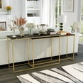 thumbnail image 5 of Furniture of America Dallan Metal 2-Piece Nesting Sofa Table in Gold and White, 5 of 5