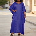 thumbnail image 2 of Afdoent Women's Dresses African Dresses For Fashion Beading Rhinestone Kaftan Maxi Dress Fashion Beach Vacation Clothes, 2 of 5