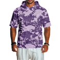 thumbnail image 3 of UDAUDU Camo Shitr for Men with Hood Lightweight Breathable Short Sleeve Hoodies Athletic Fall Trendy Tops Purple 2XL, 3 of 9