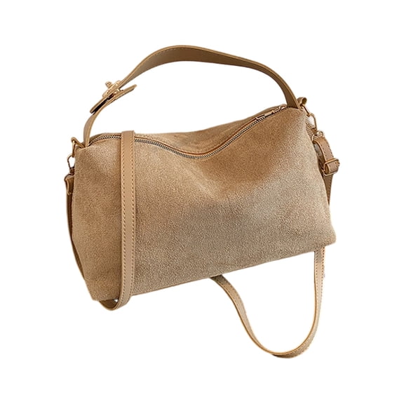 HOARBOEG Large Capacity Convertible Tote Backpack for Women, Suede Leather Shoulder Bag, 15in Laptop Casual Purse, Travel Work Commute Handbag