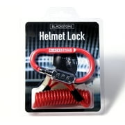 Blackstone Bicycle Helmet Lock with Reminder Cable Uninversal Anti-theft Safety Combination Carabiner Style Lock for E-bike Helmet (RED)
