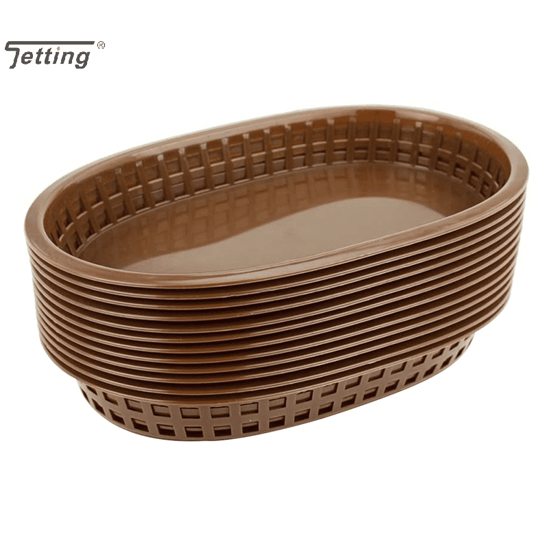 Panier à Frites En Métal Avec Bols à Sauce - Plateau De Service Pour Snacks, Camping, BBQ - 37x16,5x7,5 Cm, Anti-dérapant - 9