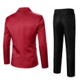 thumbnail image 3 of uikmnh Two Piece Outfits Solid Color Mens Business Wedding Banquet Prom Casual Stretch Slim Fit Classic Fit Tuxedo Blazer and Pants Two Piece Size:S, 3 of 9