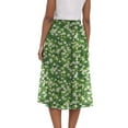 thumbnail image 4 of vigerkar Women's High Elastic Waist Midi Skirt Casual Summer Trendy Flowy Ruffle Floral Print A line Skirts with Pockets Green, S, 4 of 6
