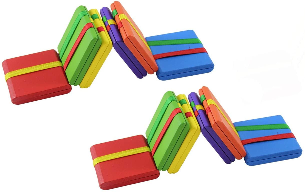 2 Jacob's Ladder Click Clack Fidget Toy Classic Wooden Optical