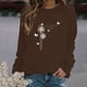 thumbnail image 1 of ICHUANYI Liquidación Moda Mujer Casual Manga Larga Cuello Redondo Impreso Señoras Sudadera Tops Blusa ICHUANYI WER202308230633, 1 of 4