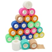 Self Adhesive Bandage Wrap - 2 inch by 5 yards Self Adhering Non Woven Cohesive Bandage Rolls (24 Pack)