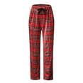 thumbnail image 4 of Noarlalf Pajama Pants Women Womens Pajama Pants Plaid Lace up Cotton Sleepwear with Pockets Red XL, 4 of 5
