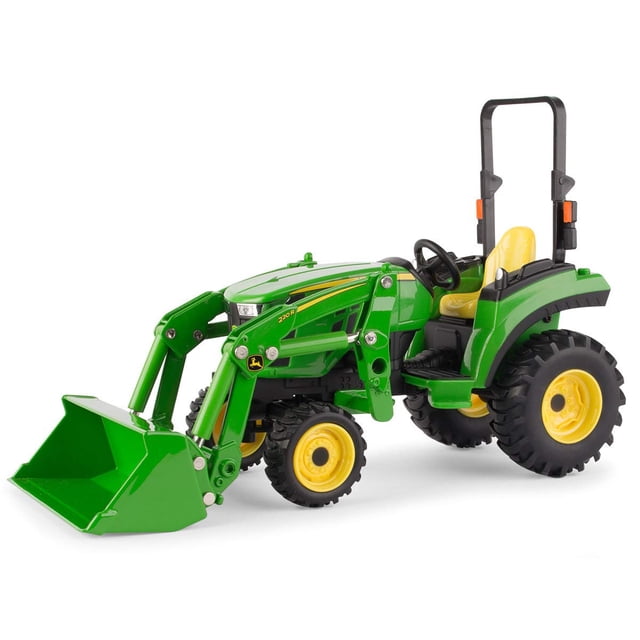 Tractor de juguete John Deere 2038R a escala 1/16 con cargador para niños mayores de 3 años