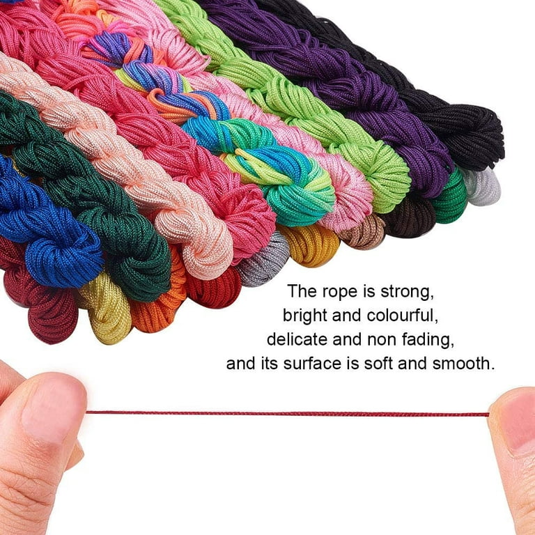 Nylon String for Bracelets, Cridoz 20 Rolls Chinese Knotting Cord Nylon  Beading Thread for Kumihimo, Braided Bracelets, Beading, Necklaces, Macrame