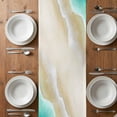 thumbnail image 4 of Table Runner 90 Inches Long for Kitchen Dining, Turquoise Ombre Oceans Dresser Scarf Farmhouse, Dining Table Decorations for Wedding/Parties, Watercolor Summer Coastal Beach Waves 13 x 90 In, 4 of 8