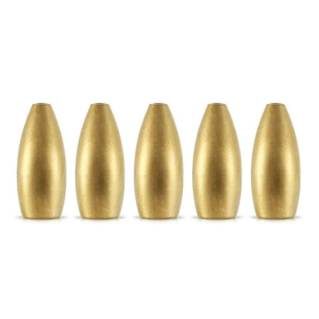 5pcs Brass Bullet Sinker Weight Fast Sinking for Rig Bass Fishing Accessory Lead